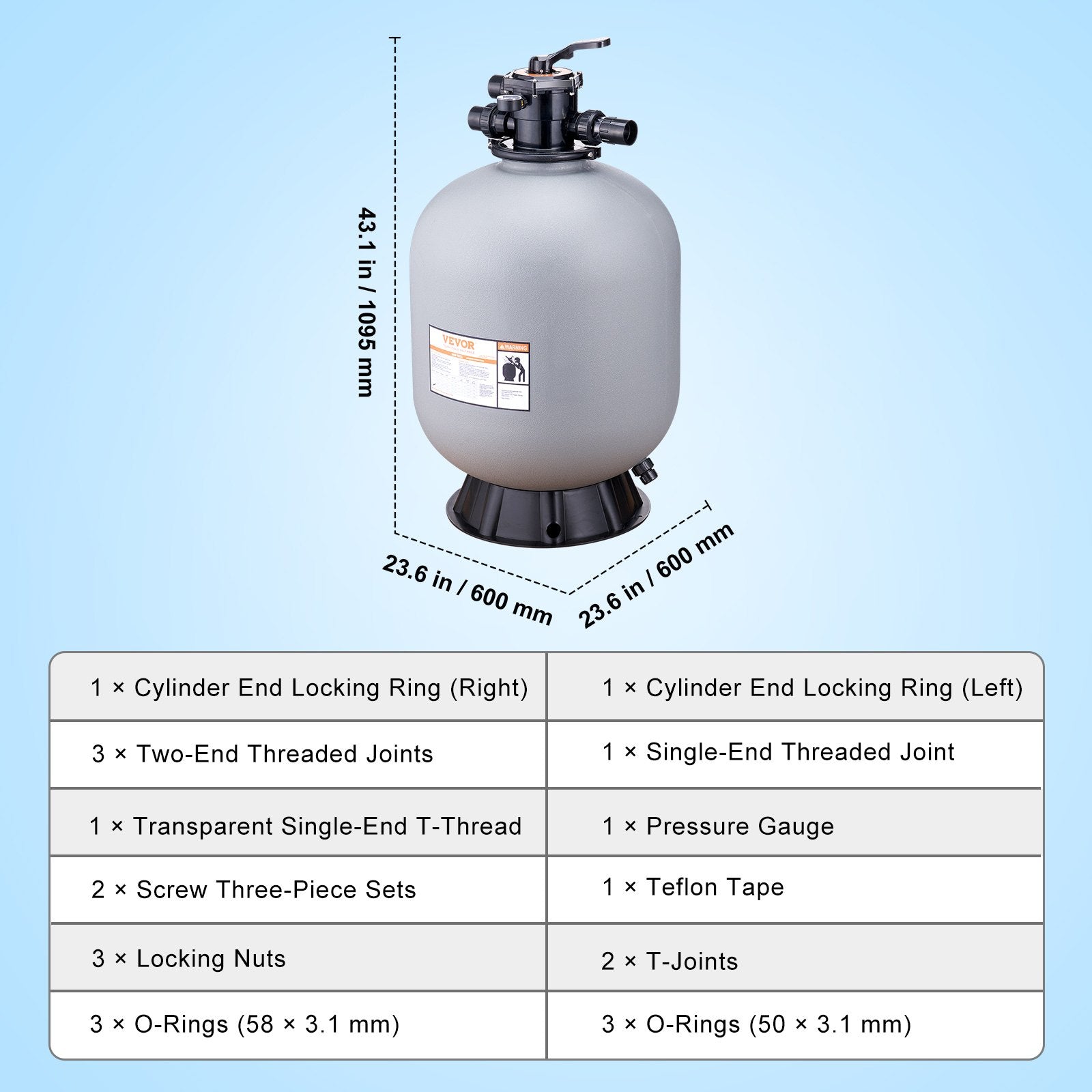 Smėlio filtras VEVOR 25053BX, 246 l/min.