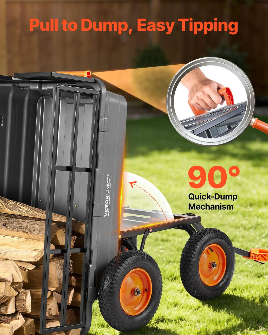 Sodo savivartis vežimėlis VEVOR TC4283, 680 kg