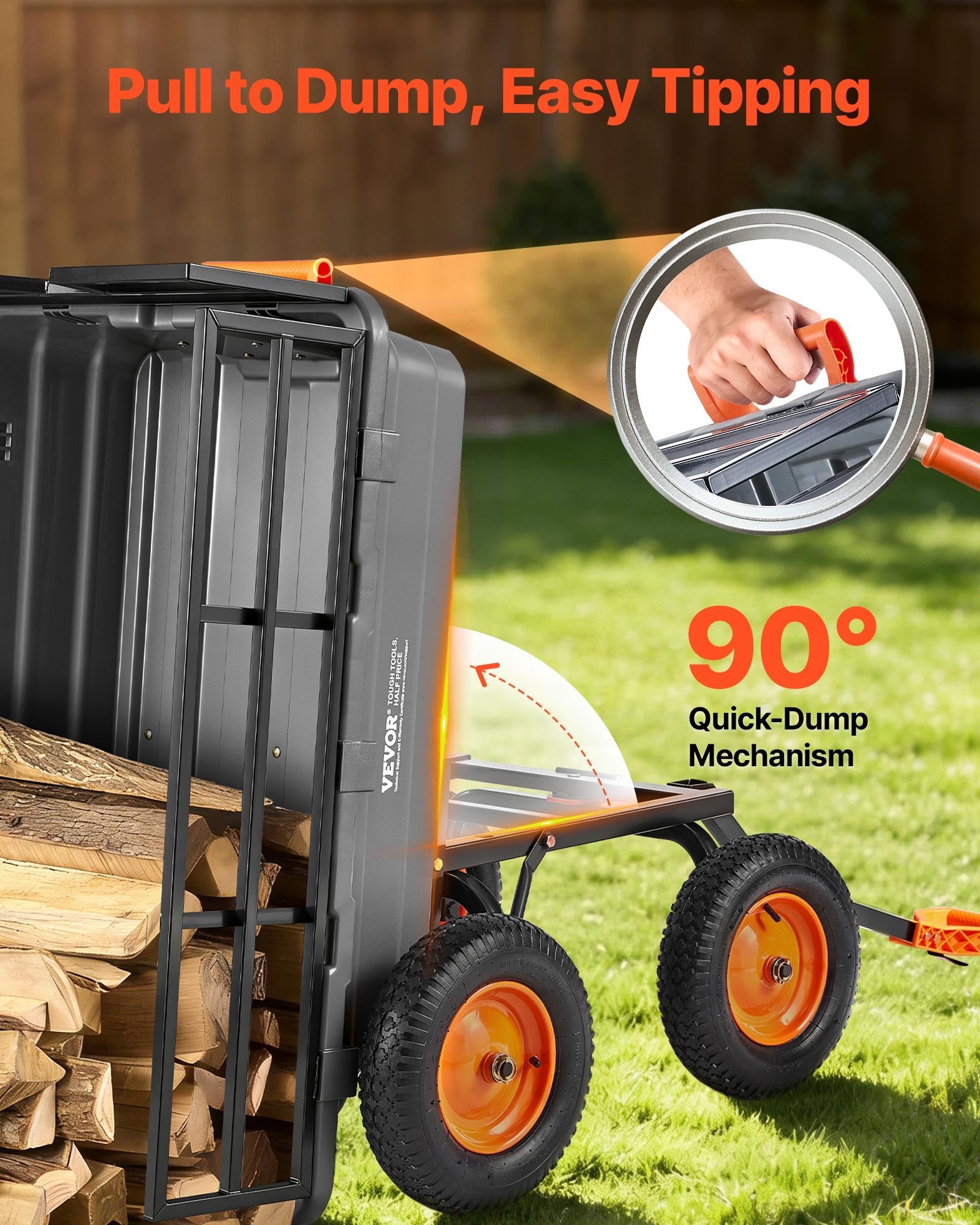 Sodo savivartis vežimėlis VEVOR TC4283, 680 kg
