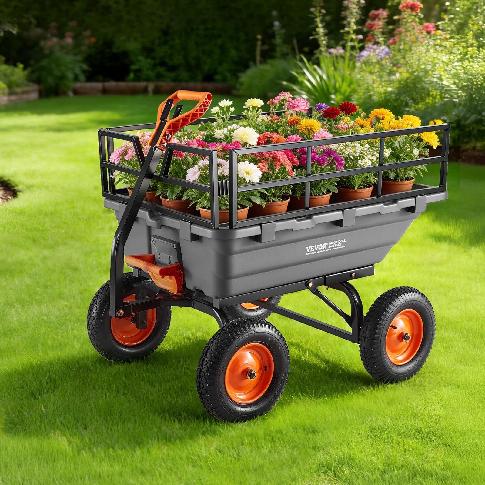 Sodo savivartis vežimėlis VEVOR TC4283, 680 kg