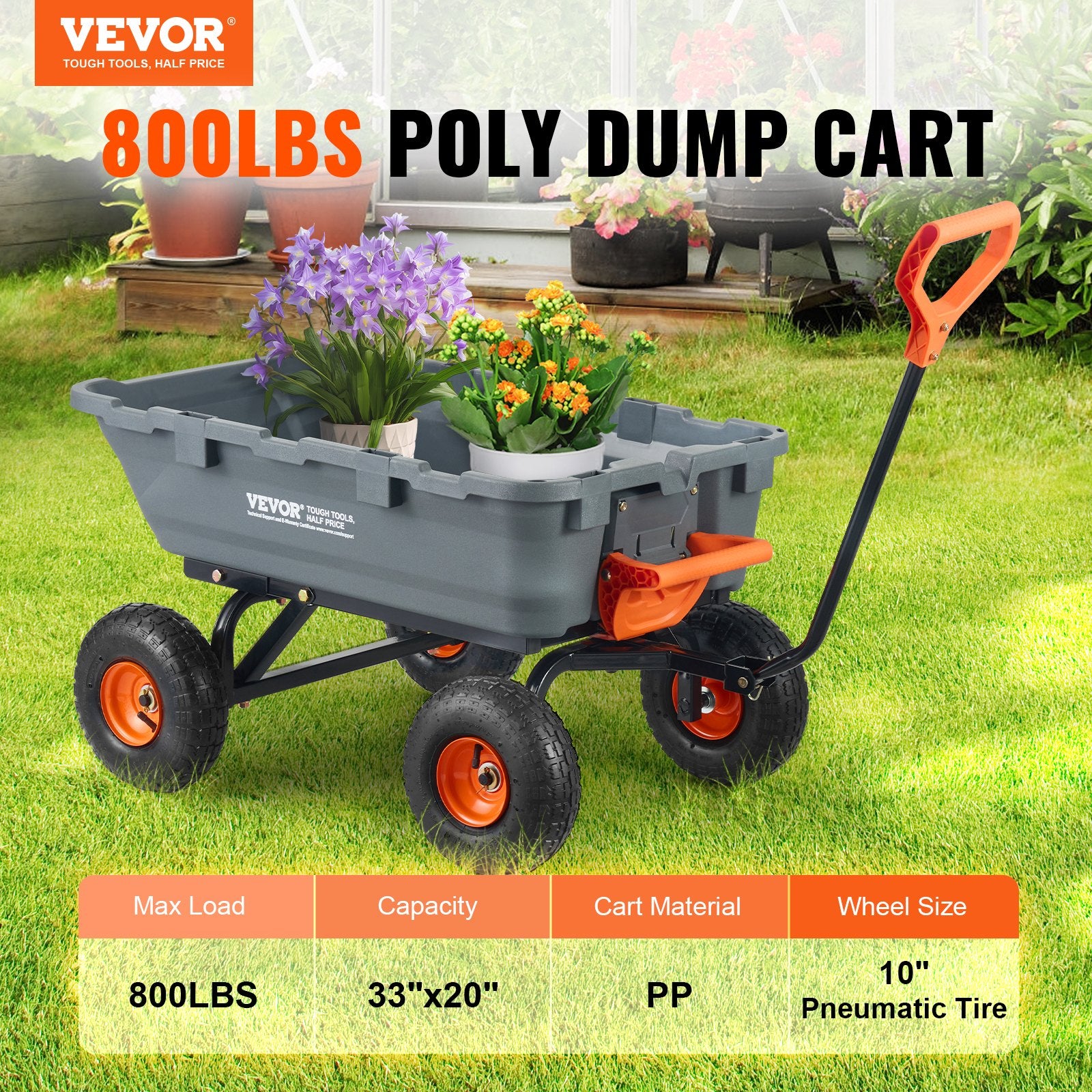 Sodo karutis VEVOR TC4270, 363 kg keliamoji galia