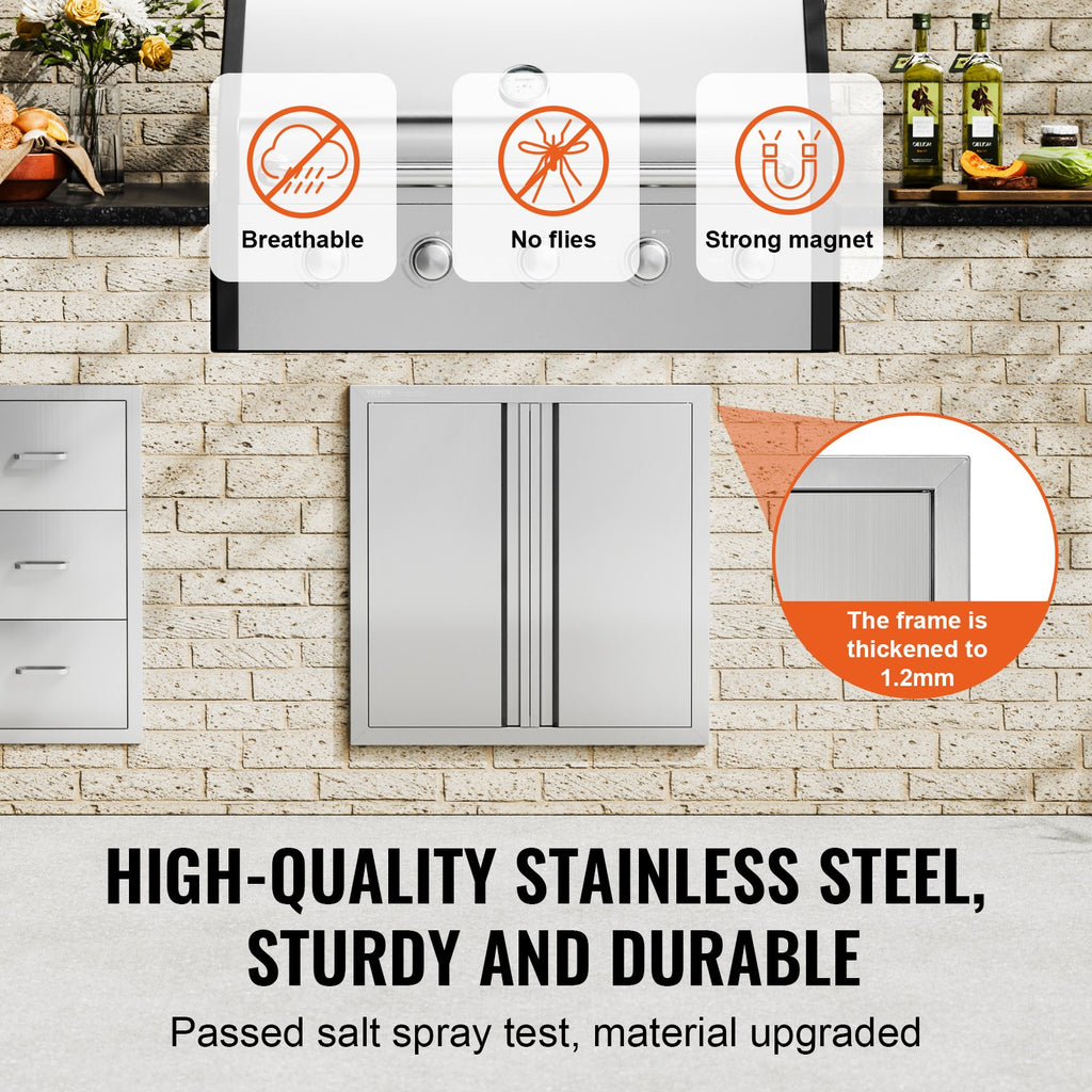 Lauko virtuvės durelės VEVOR BH-005, 610x610 mm