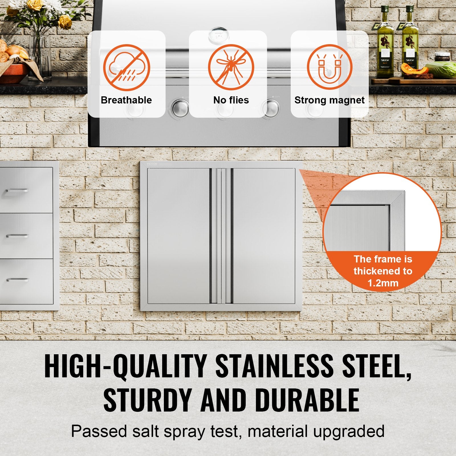 Lauko virtuvės durelės VEVOR BH-006, 660x610 mm