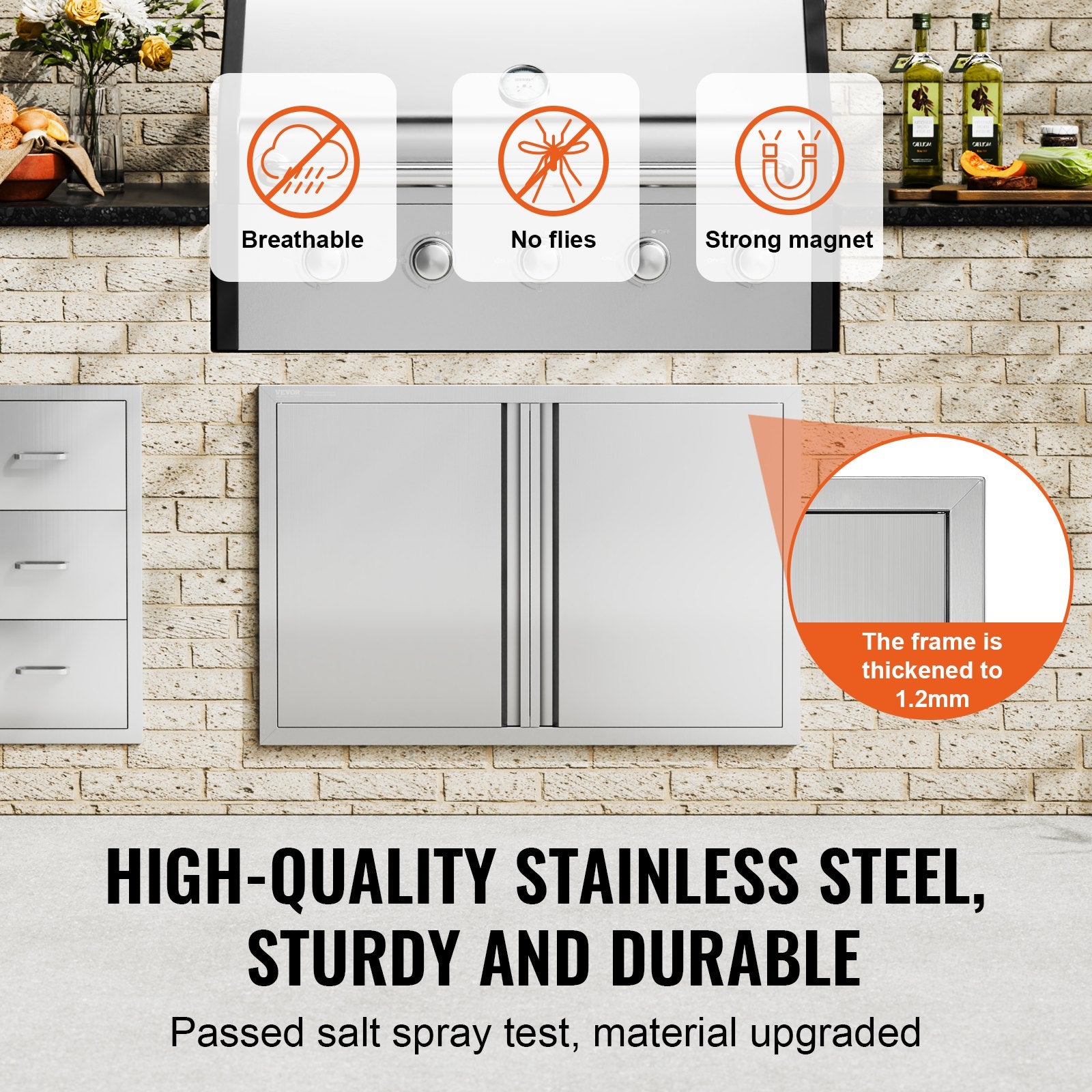 Lauko virtuvės durelės VEVOR BH-012, 914x610 mm