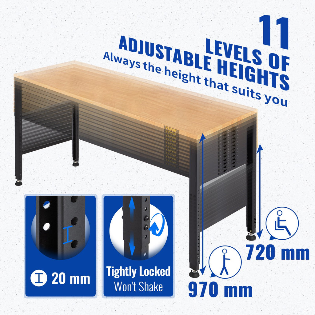 Reguliuojamo aukščio darbastalis VEVOR O5318, 900 kg keliamoji galia