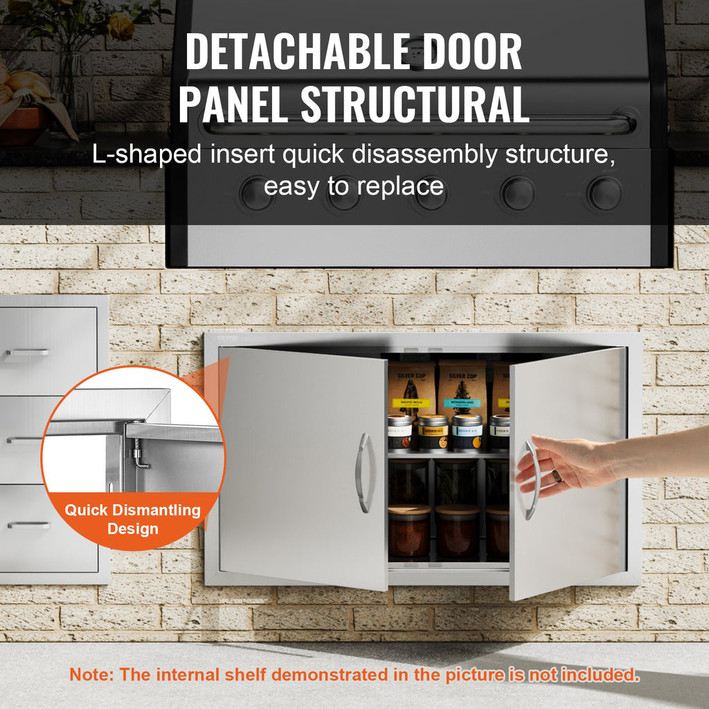 Lauko virtuvės durelės VEVOR B005S, 915x533 mm