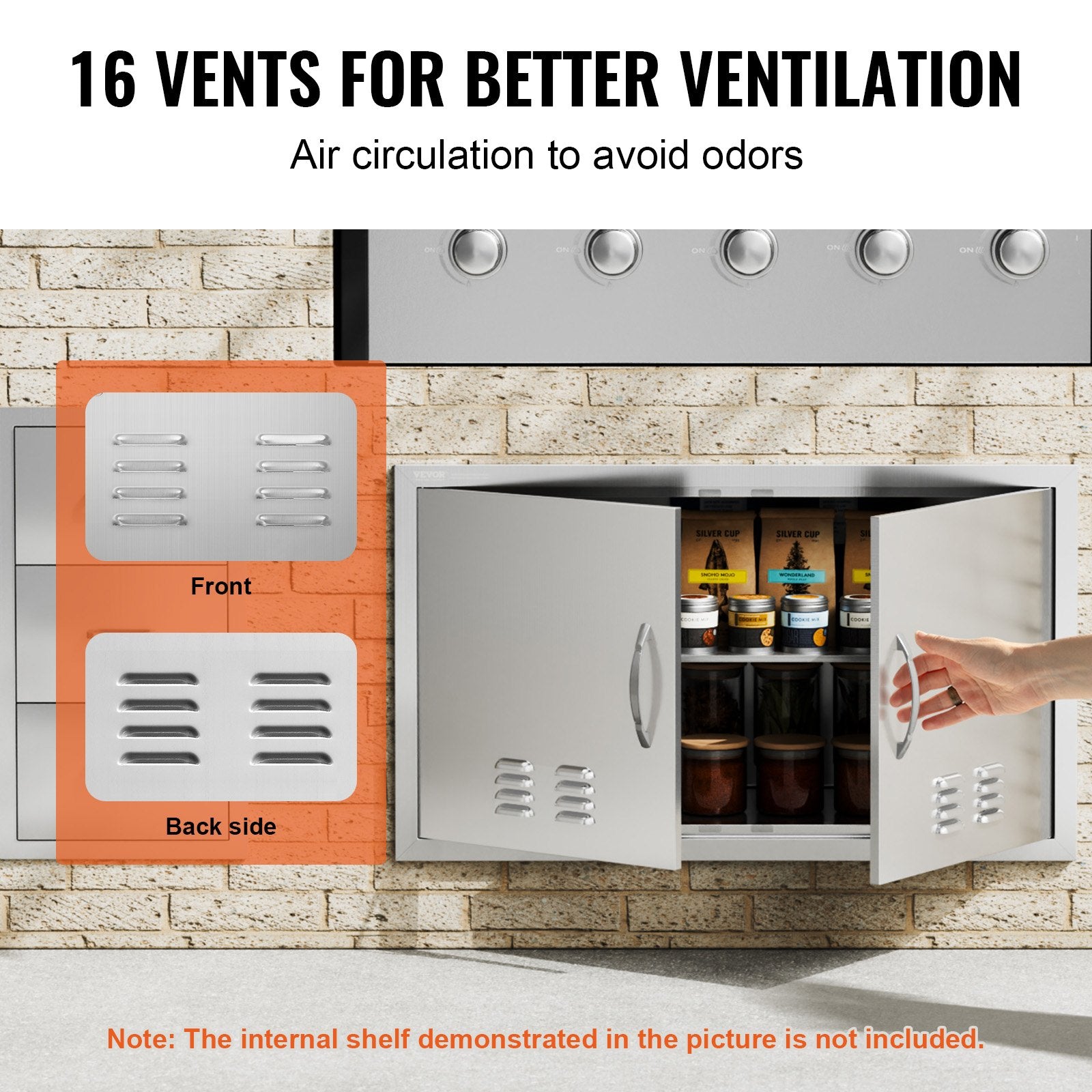 Lauko virtuvės durelės VEVOR BH-018, 914x534 mm