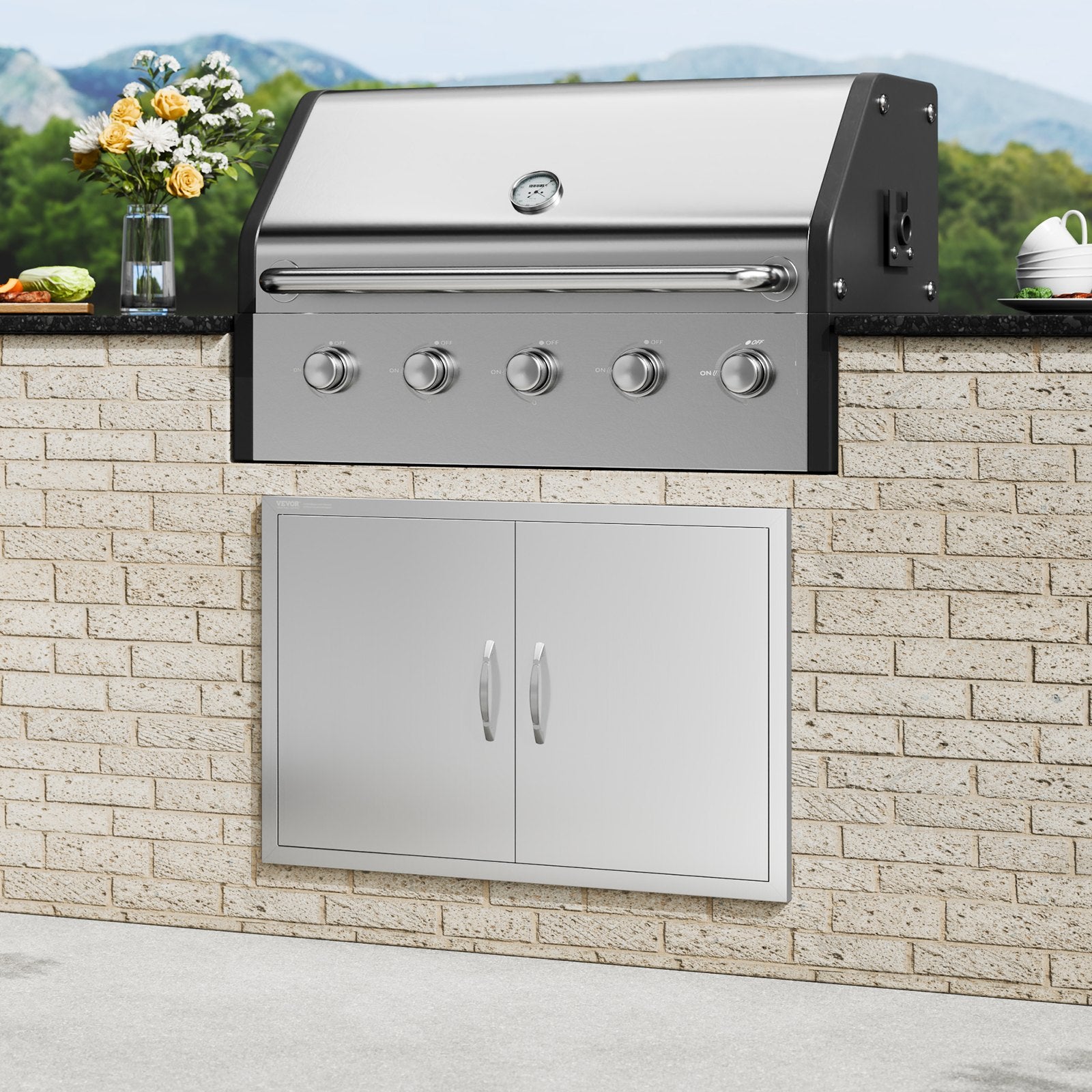 Lauko virtuvės durelės VEVOR B004S, 915x610 mm