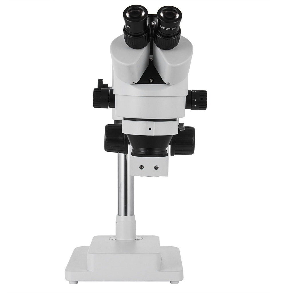 Trinokulinis stereo mikroskopas VEVOR 3.5X-90X, su dviguba alkūne