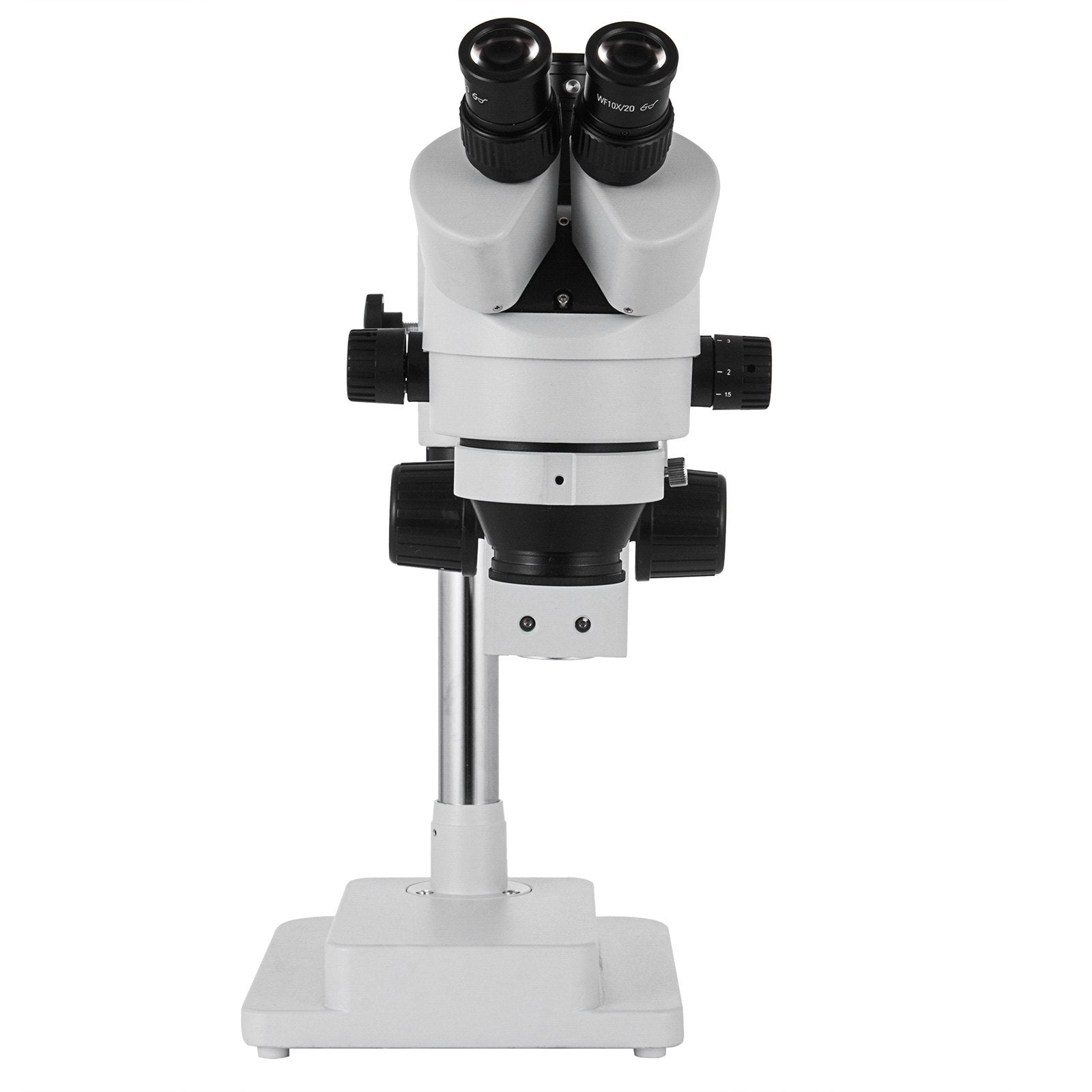 Trinokulinis stereo mikroskopas VEVOR 3.5X-90X, su dviguba alkūne