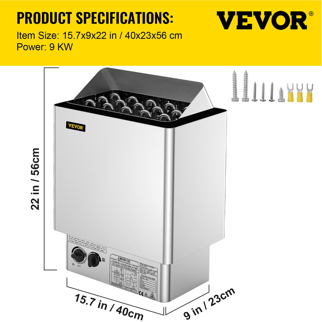 Elektrinė pirties krosnelė VEVOR VV-SH-9KW, 9 kW