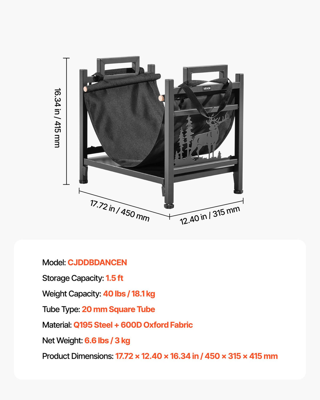 Malkų stovas VEVOR CJDDBDANCEN, 45 cm, 18 kg talpa
