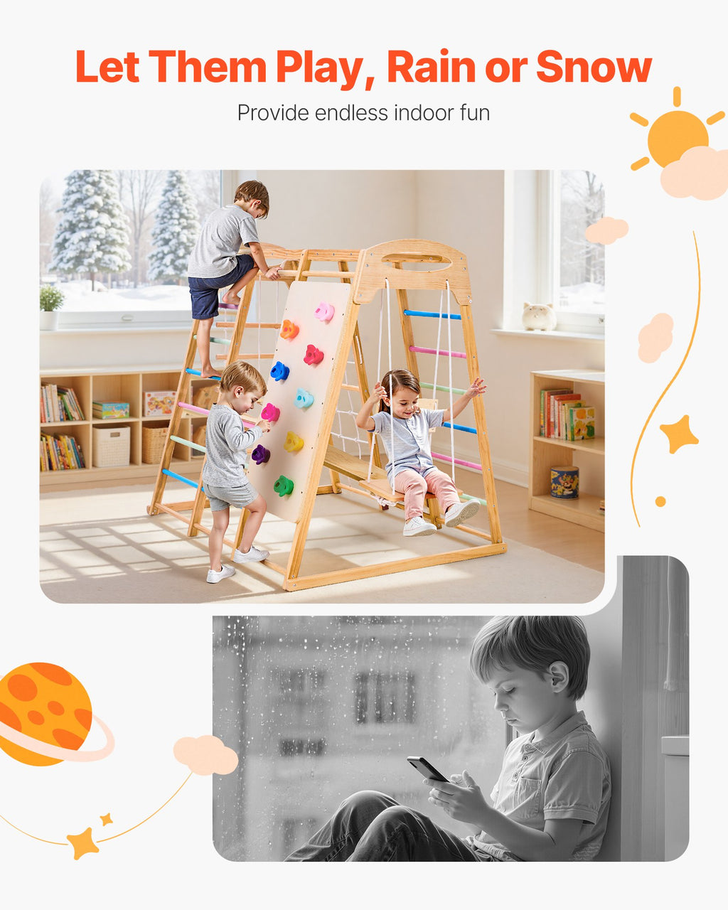 Vidaus žaidimų aikštelė VEVOR SX20211009, 9-in-1 Montessori rinkinys