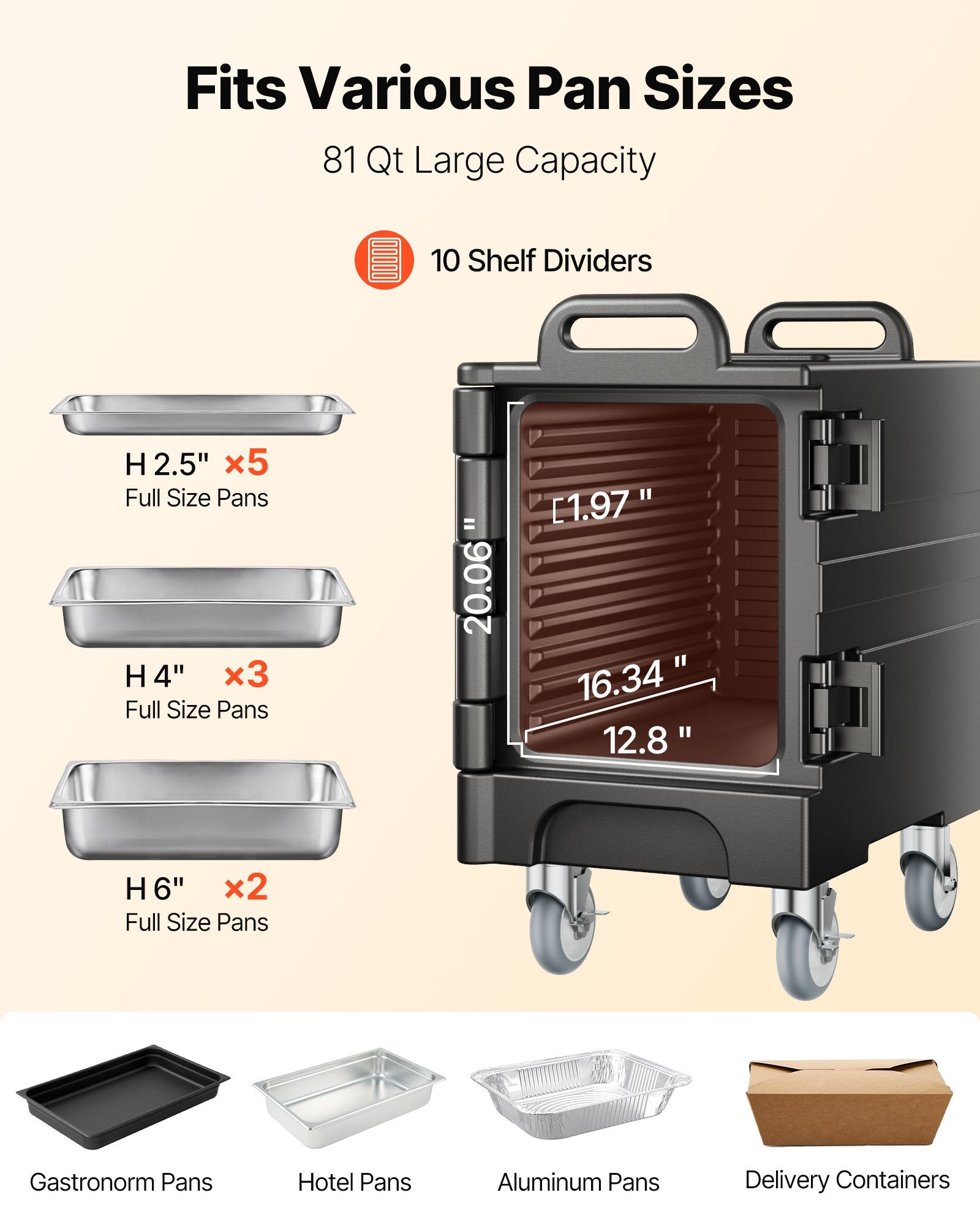 Termo konteineris maistui VEVOR BW-75, 75 l