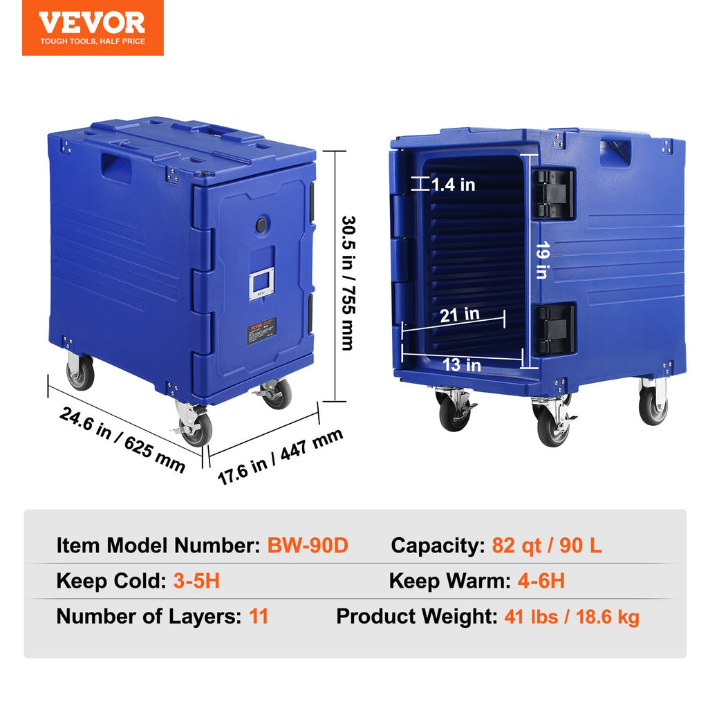 Termo konteineris maistui VEVOR BW-90D, 90 l