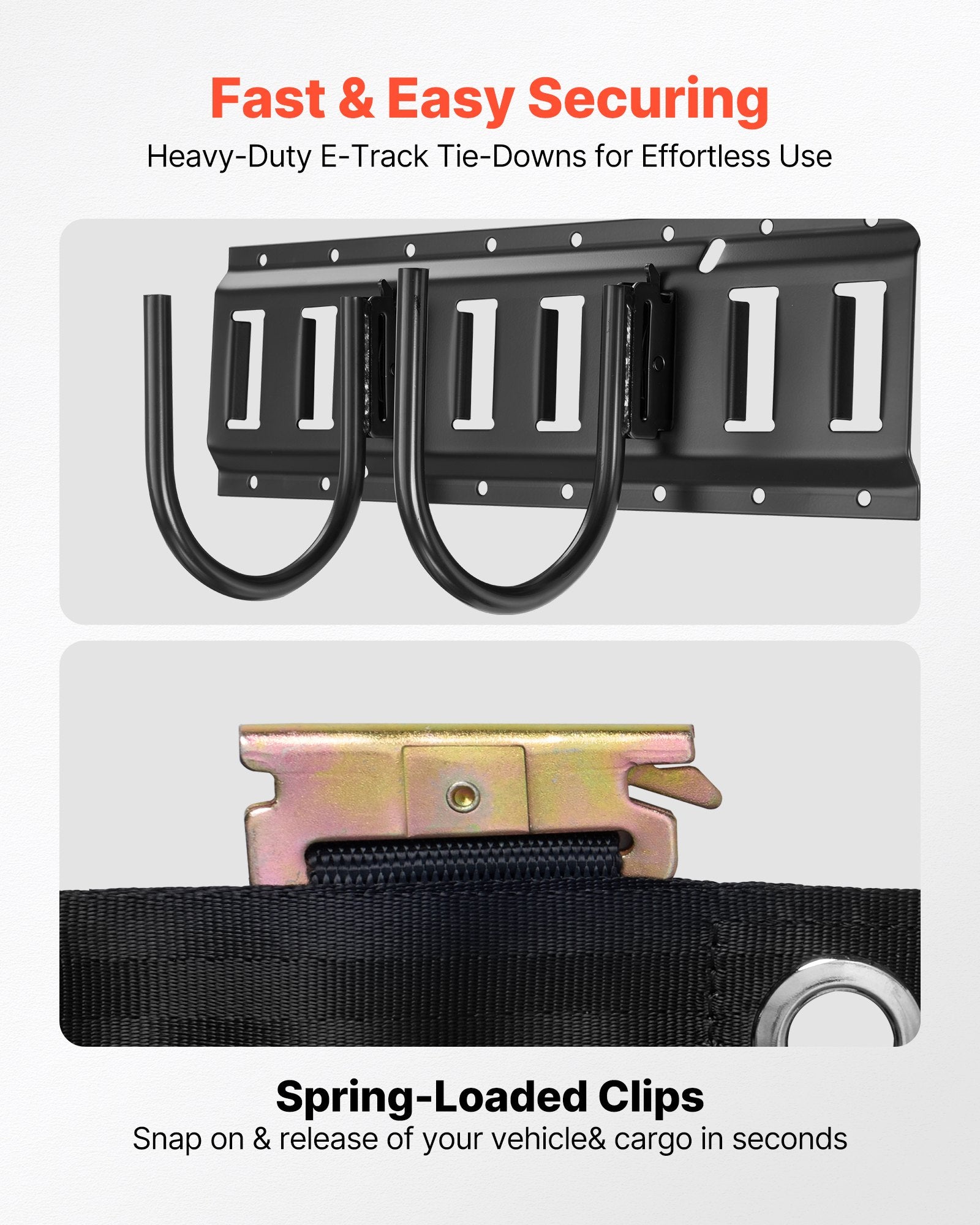 E-Track tvirtinimo bėgelių rinkinys VEVOR JC25-ETR-1.3FT19PCS, 19 dalių