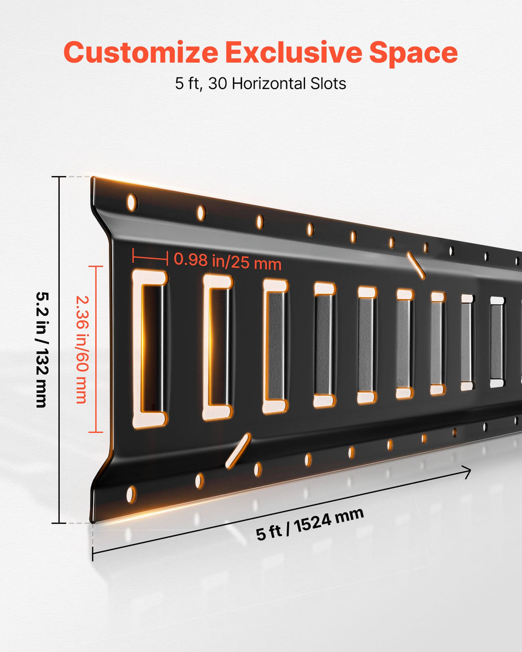 Krovinių tvirtinimo bėgelių komplektas VEVOR JC25-ETR-5FT26PCS, 6 vnt. po 1,5 m