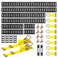 Krovinių tvirtinimo bėgelių rinkinys VEVOR JC25-ETR-5421FT36PCS, 8 vnt. bėgelių su 36 priedais