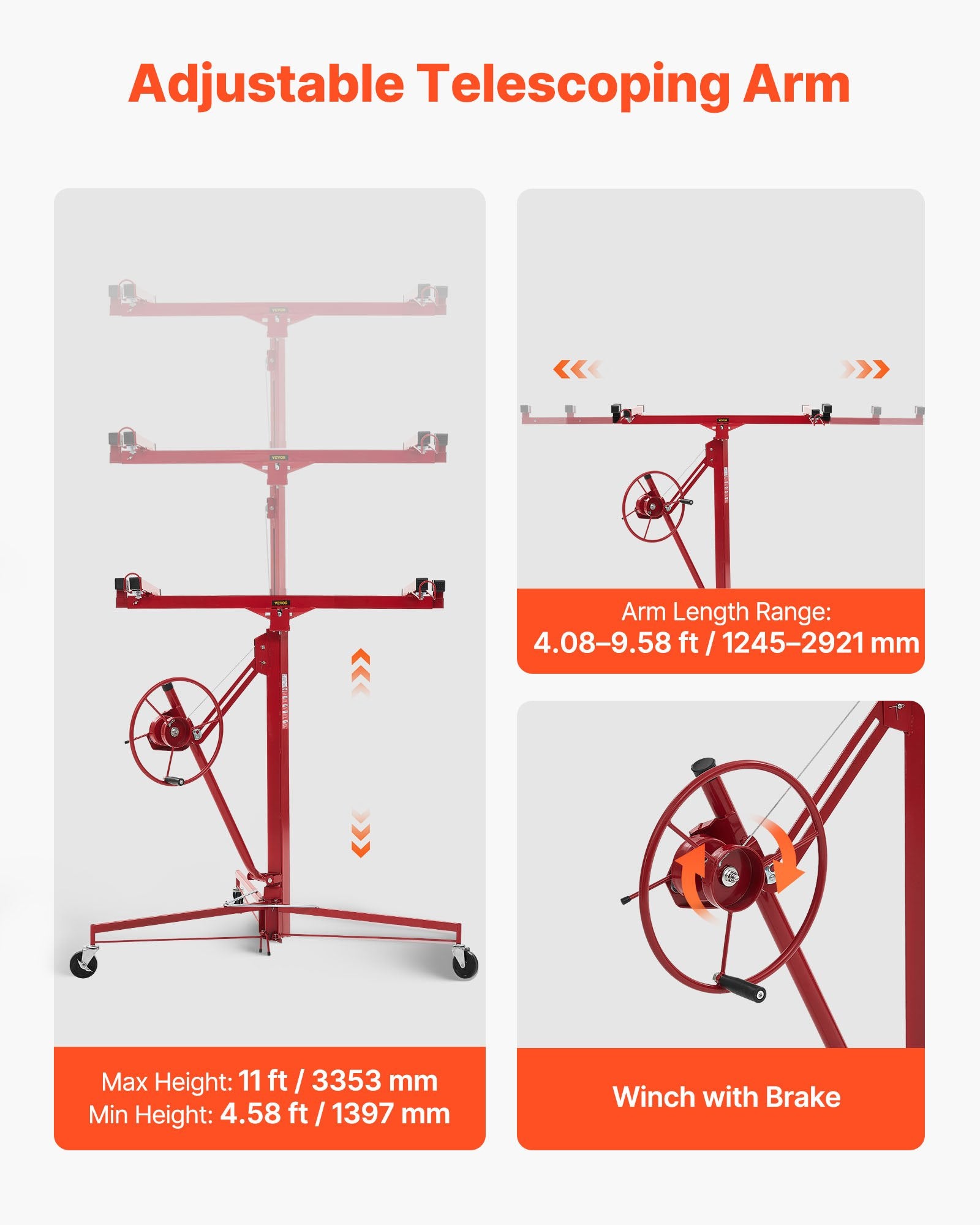 Gipso kartono plokščių keltuvas VEVOR HM5001, 68 kg