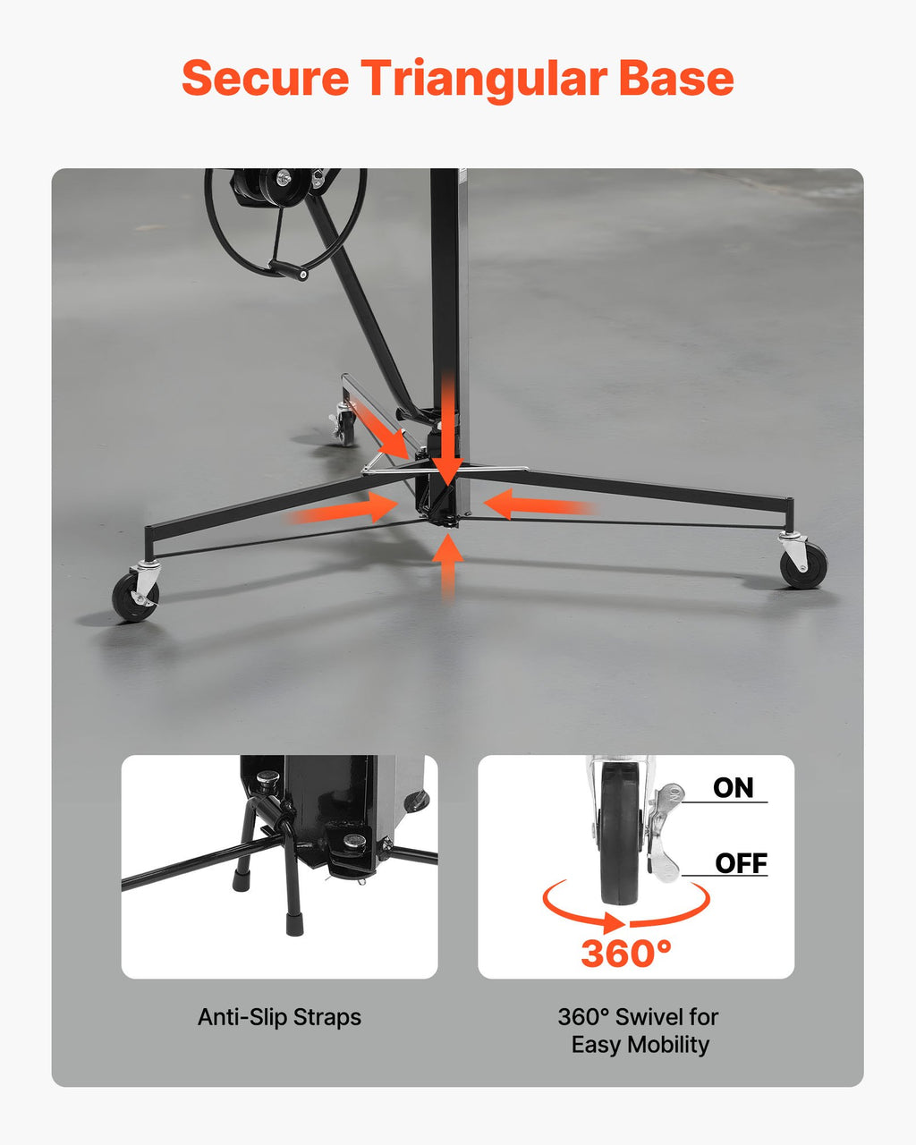Gipso kartono plokščių keltuvas VEVOR HM5001, 3353 mm