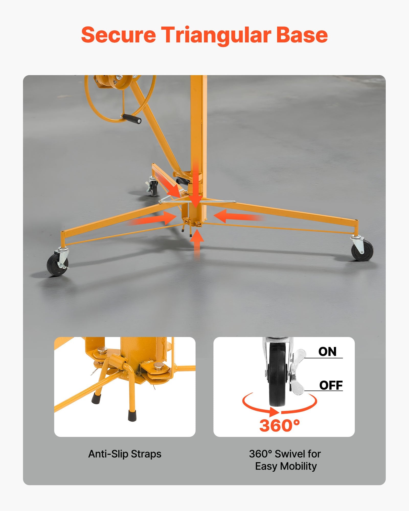 Gipso kartono plokščių keltuvas VEVOR HM5001, 3353 mm