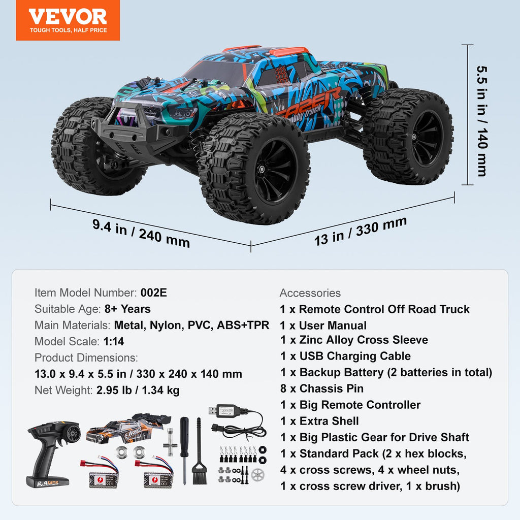 Nuotolinio valdymo automobilis VEVOR 002E, 42 km/h