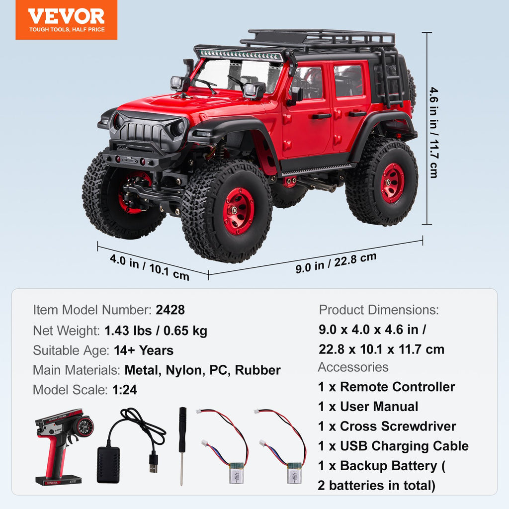 Nuotolinio valdymo automobilis VEVOR 2428, 1:24 mastelis