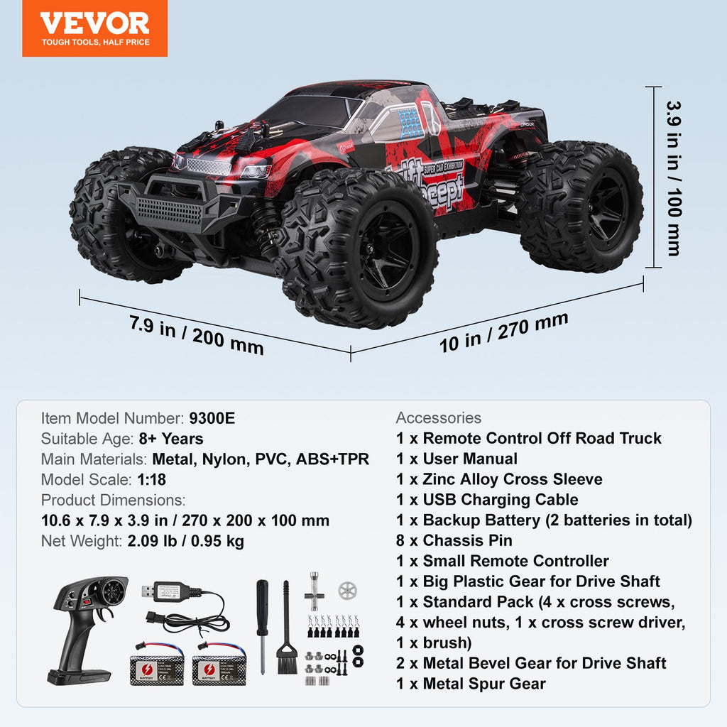 Nuotolinio valdymo automobilis VEVOR 9300E, 36 km/h