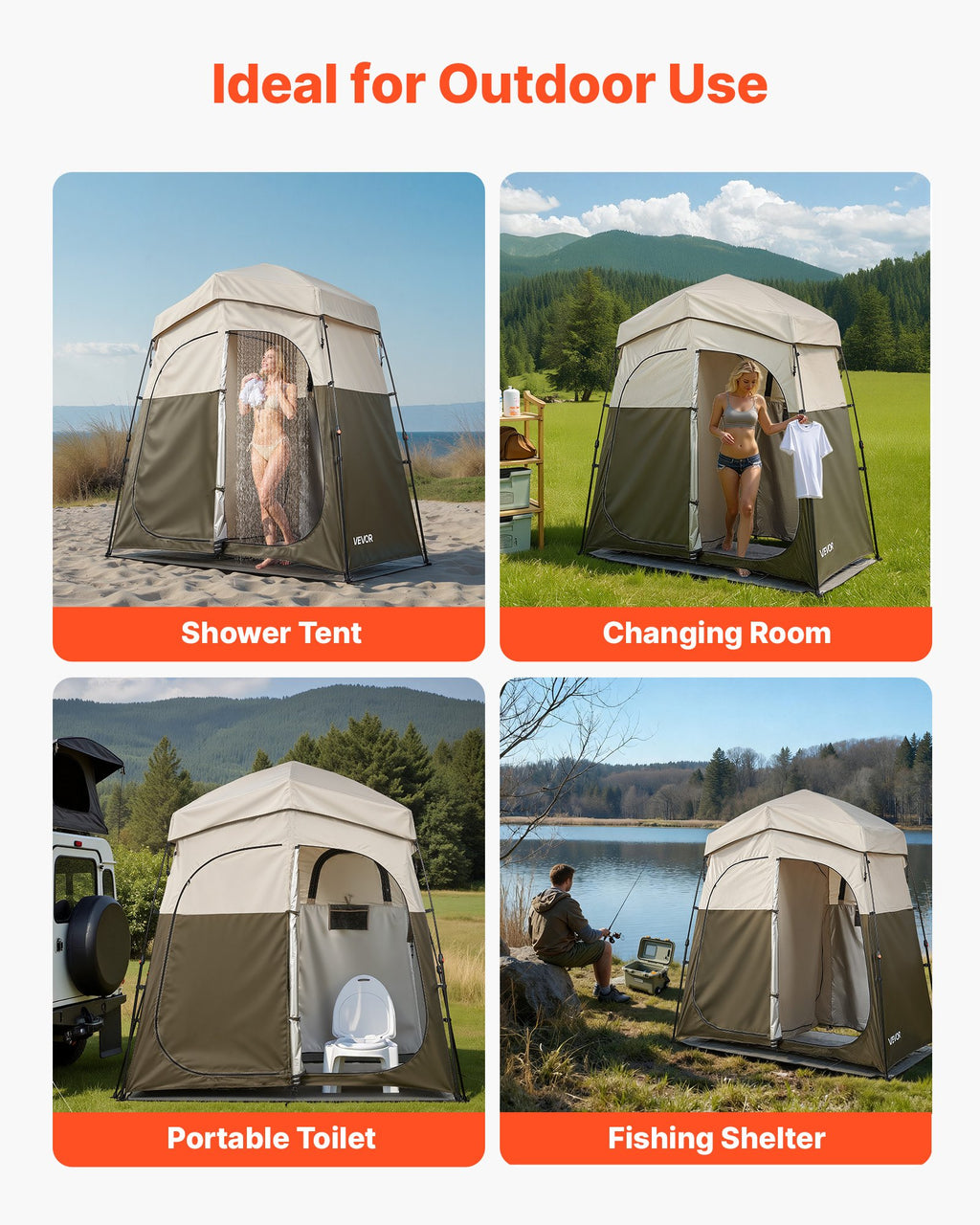 Kempingo dušo palapinė VEVOR YL-fold tent6, 2 skyrių