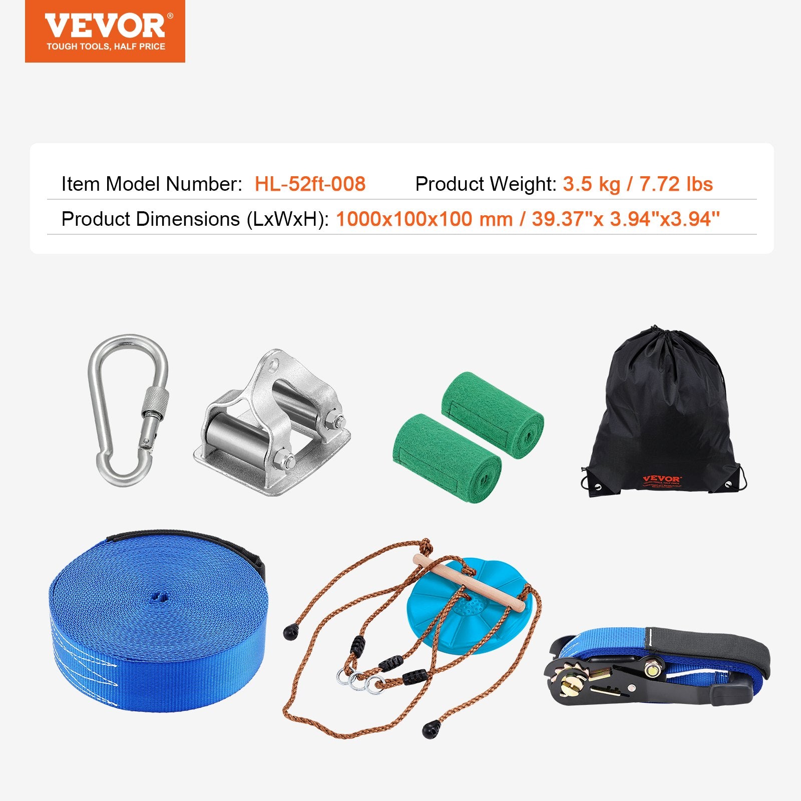 Lyno nusileidimo rinkinys VEVOR HL-52ft-008, 16,7 m