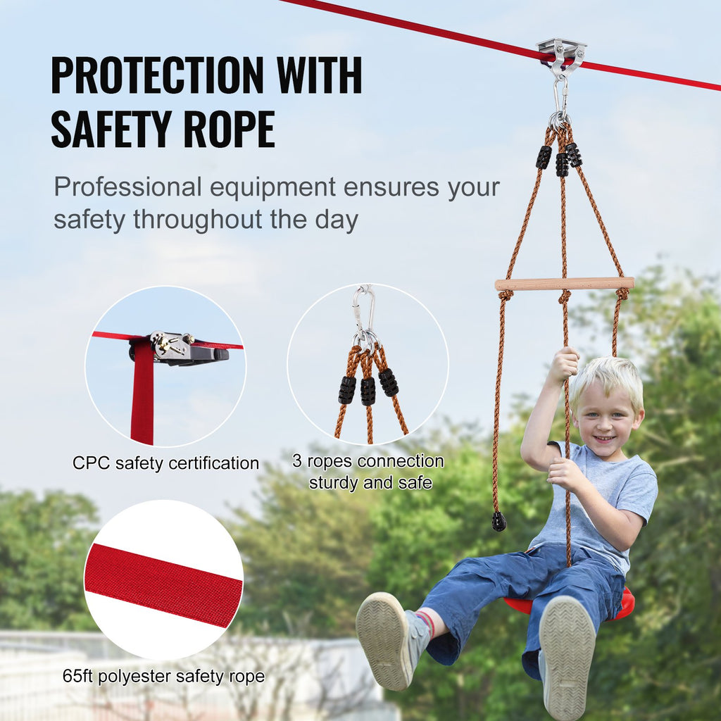 Trosinis nusileidimas (Zipline) VEVOR HL-65ft-009, 20 m ilgis