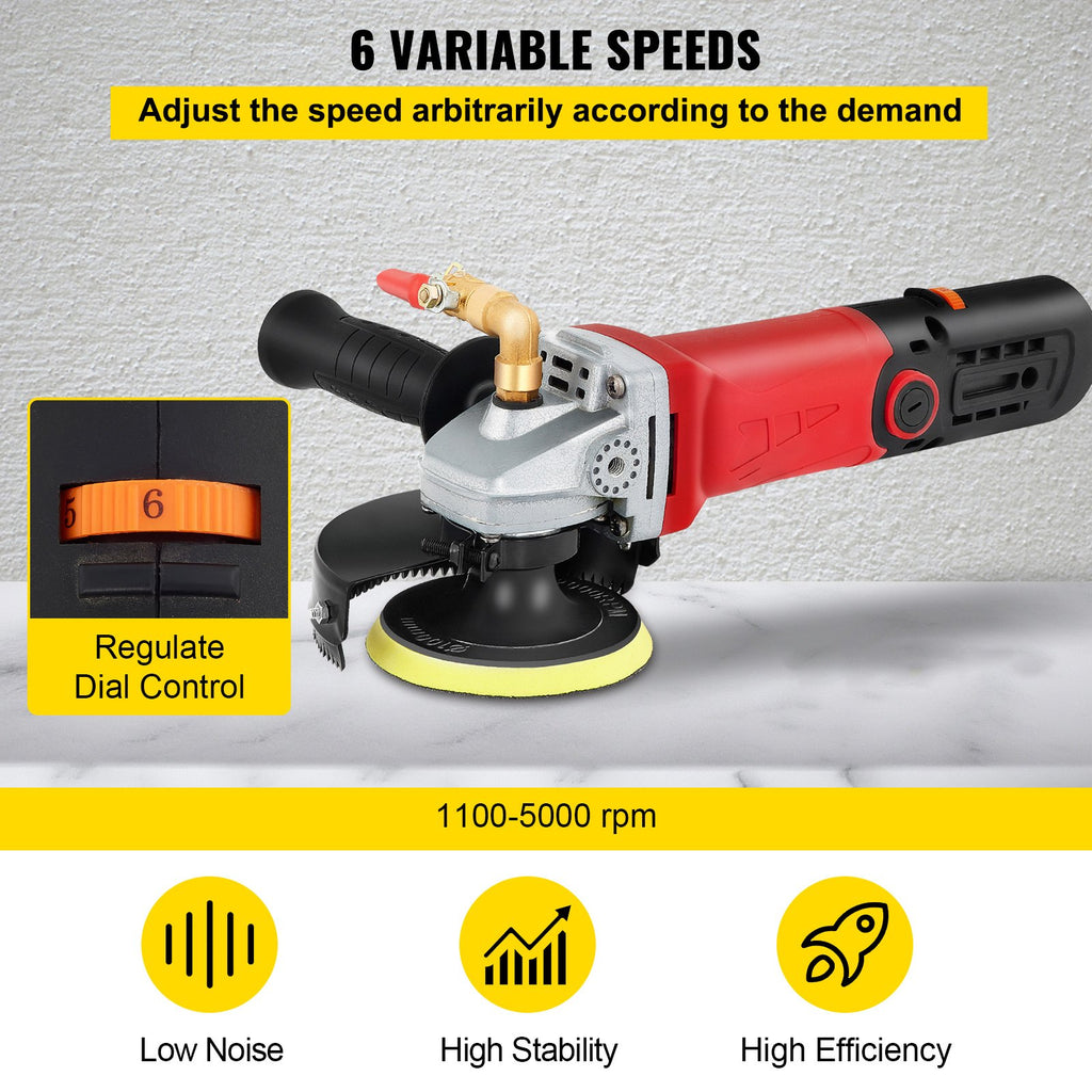 Šlapias akmens poliruoklis VEVOR Wet Polisher 8pcs Pads, 860W