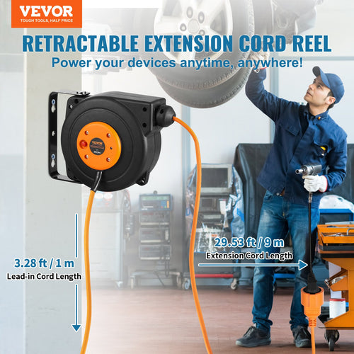 Automatinė prailginimo laido ritė VEVOR ZX-ZD70, 9 m