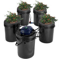 Hidroponinė sistema VEVOR RDWC EHW0104C-DR, 4 talpos po 18,9 l