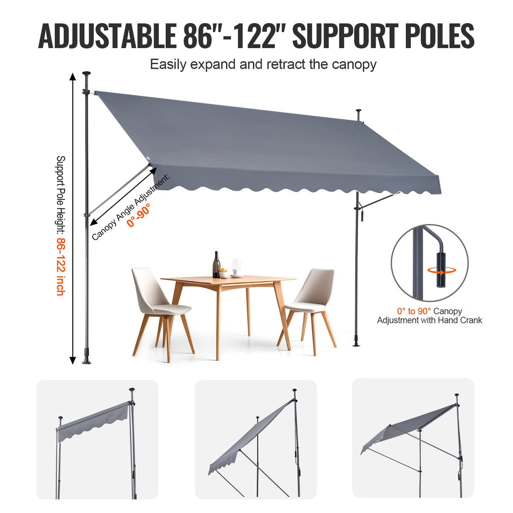 Ištraukiama terasos markizė VEVOR SDA350120-1, 350 x 120 cm