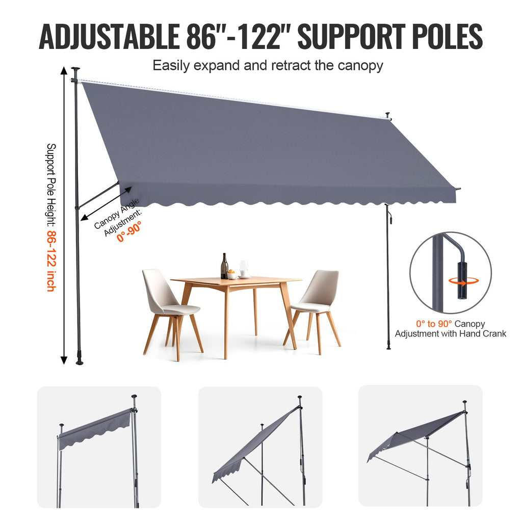 Ištraukiama markizė terasai VEVOR SDA450120-1, 450 x 120 cm