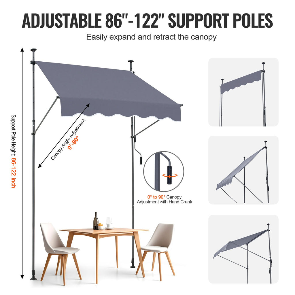 Terasos markizė VEVOR SDA150120-1, 150 x 120 cm