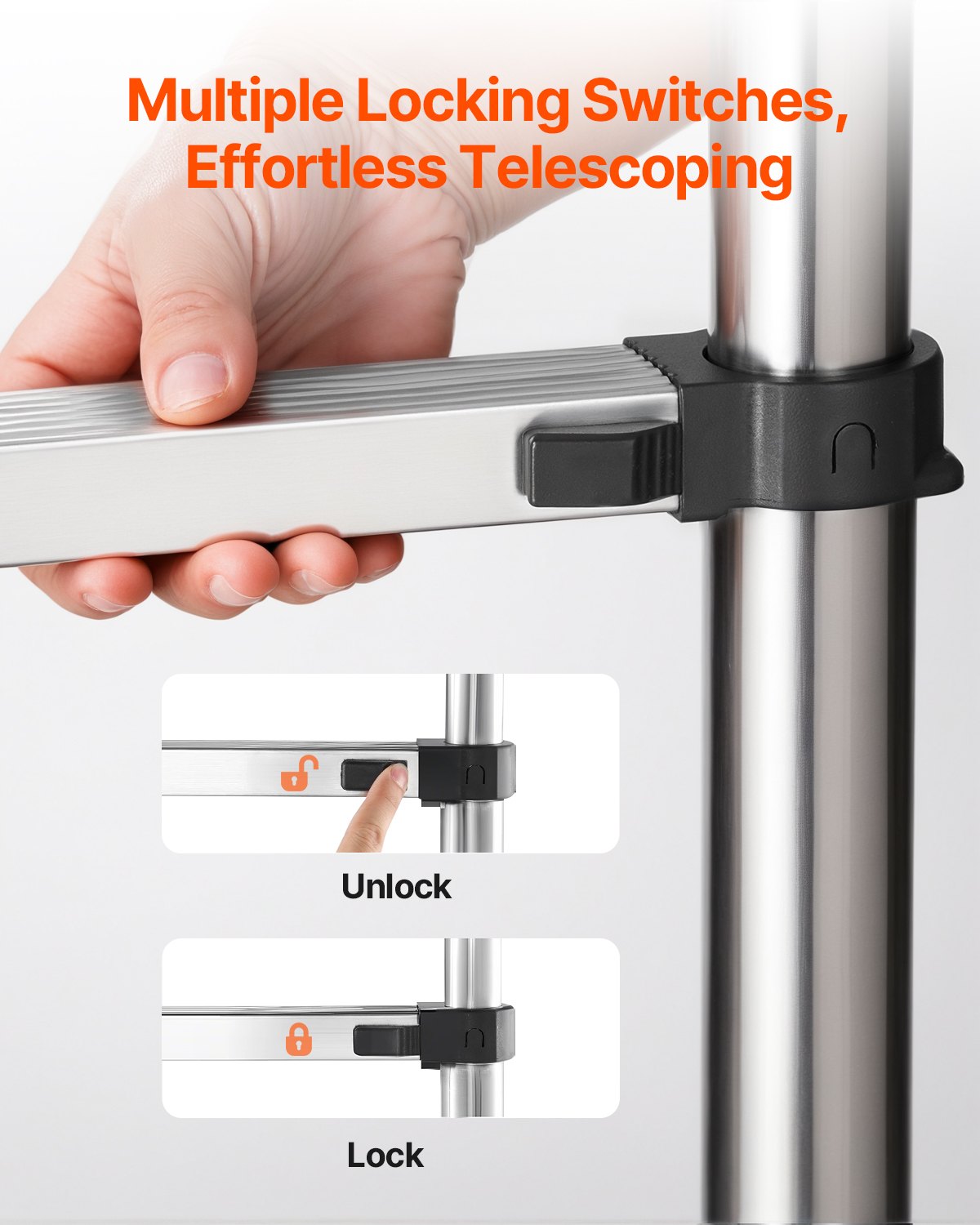 Teleskopinės kopėčios VEVOR MF-STL260, 2,54 m