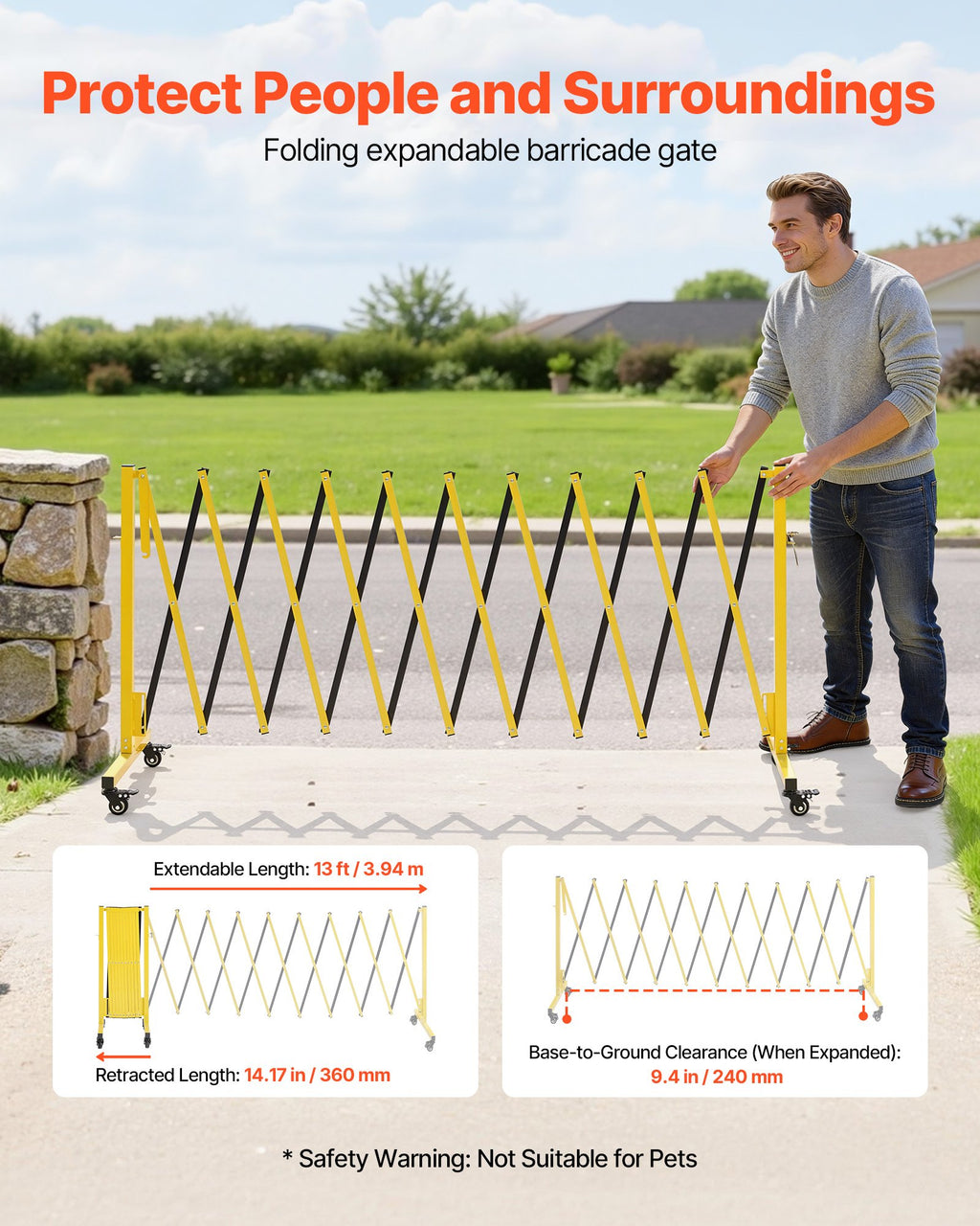 Pramoninis išplečiamas barjeras VEVOR XSJ-S-0001, 3,94 m