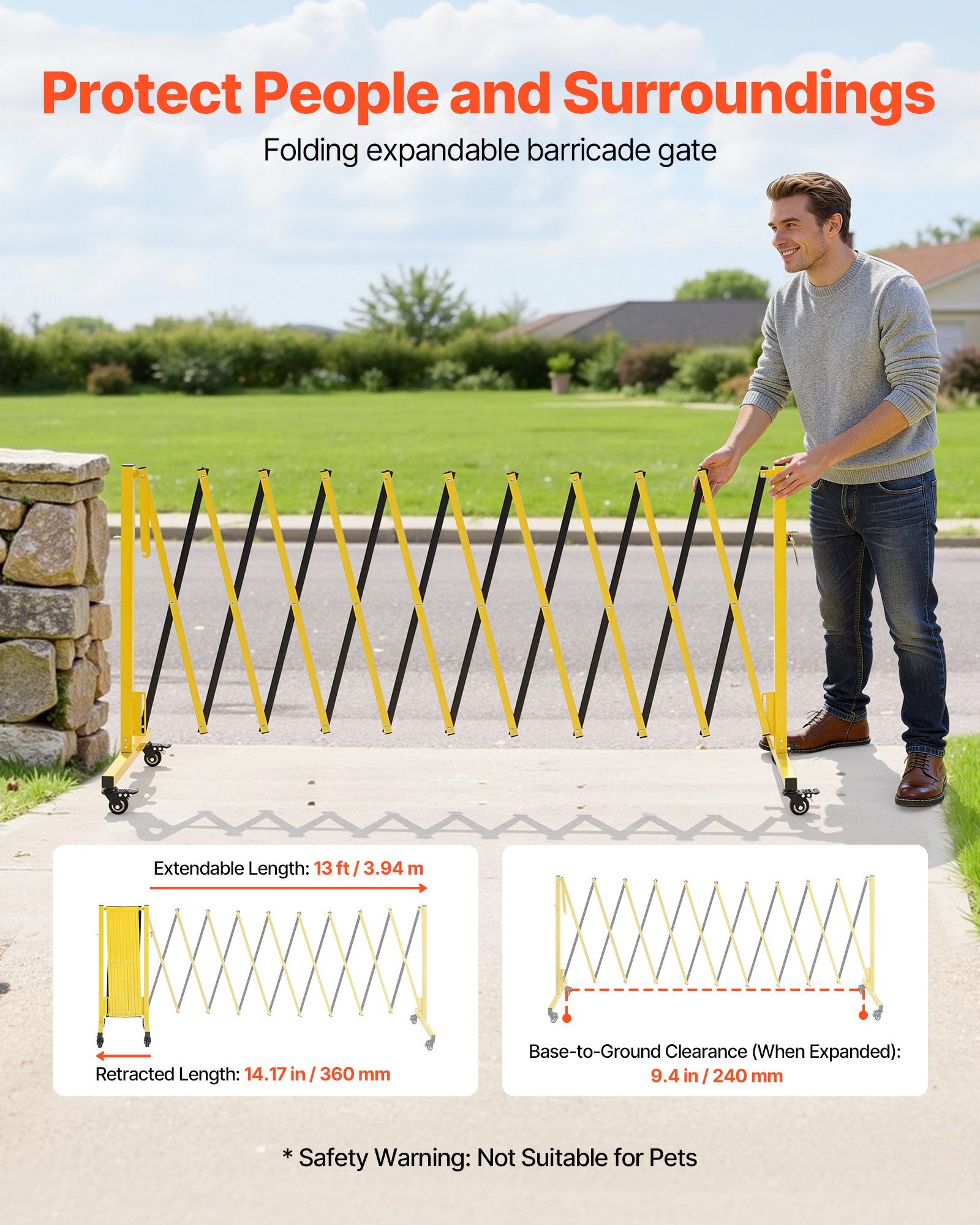 Pramoninis išplečiamas barjeras VEVOR XSJ-S-0001, 3,94 m