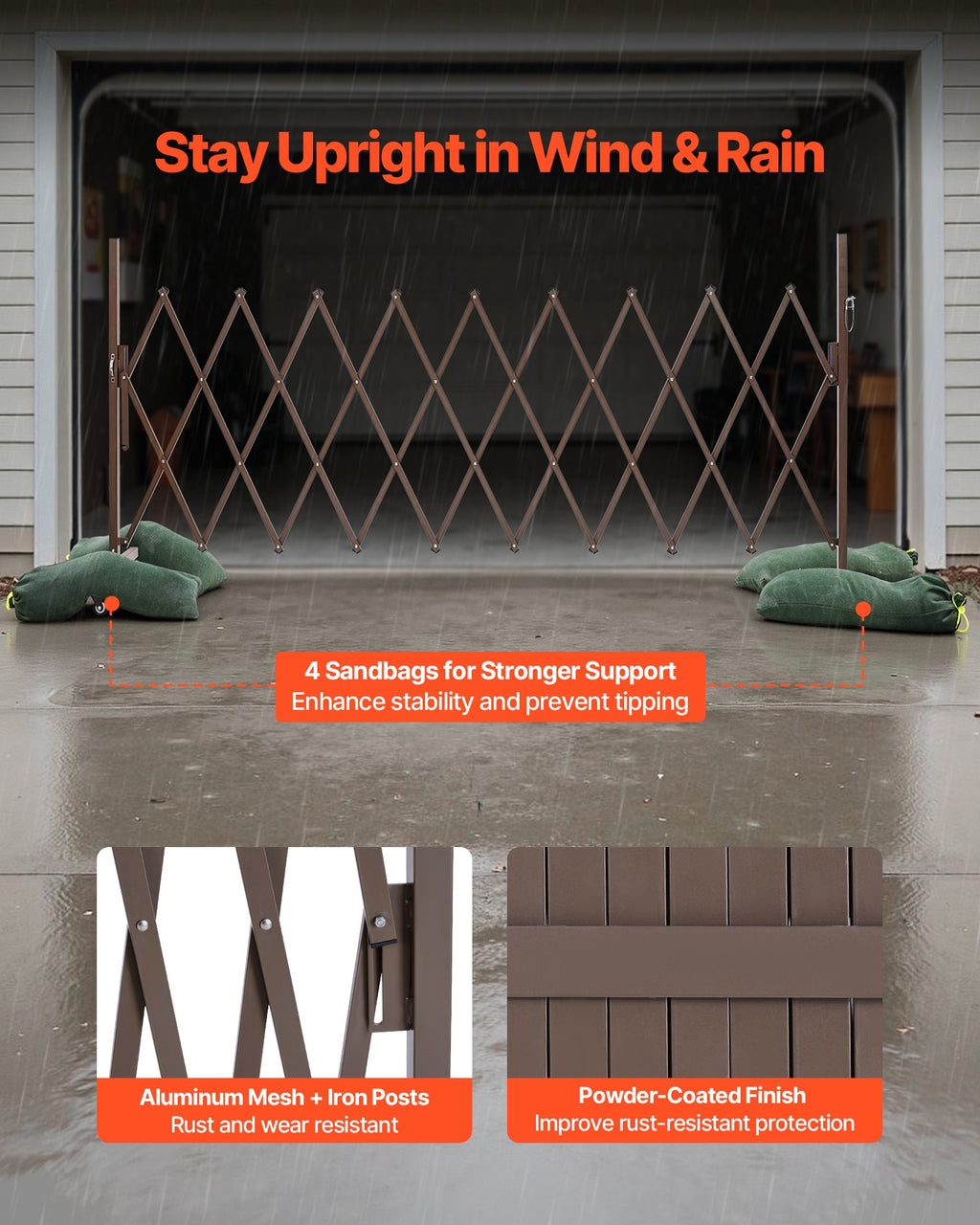 Išplečiamas apsauginis barjeras VEVOR XSJ-S-0003, 3,07 m