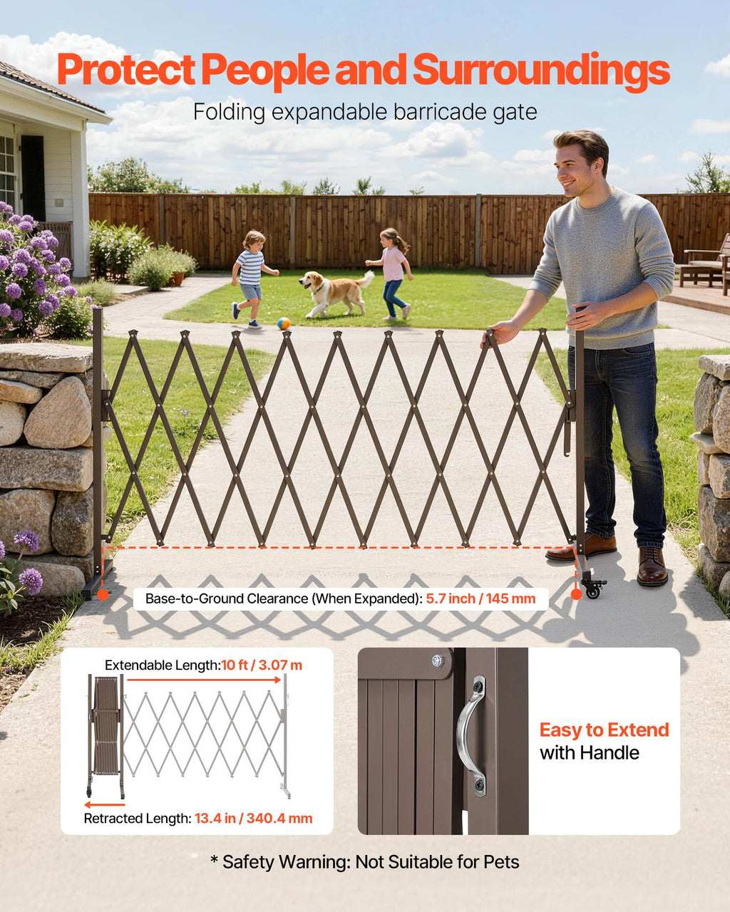 Išplečiamas apsauginis barjeras VEVOR XSJ-S-0003, 3,07 m