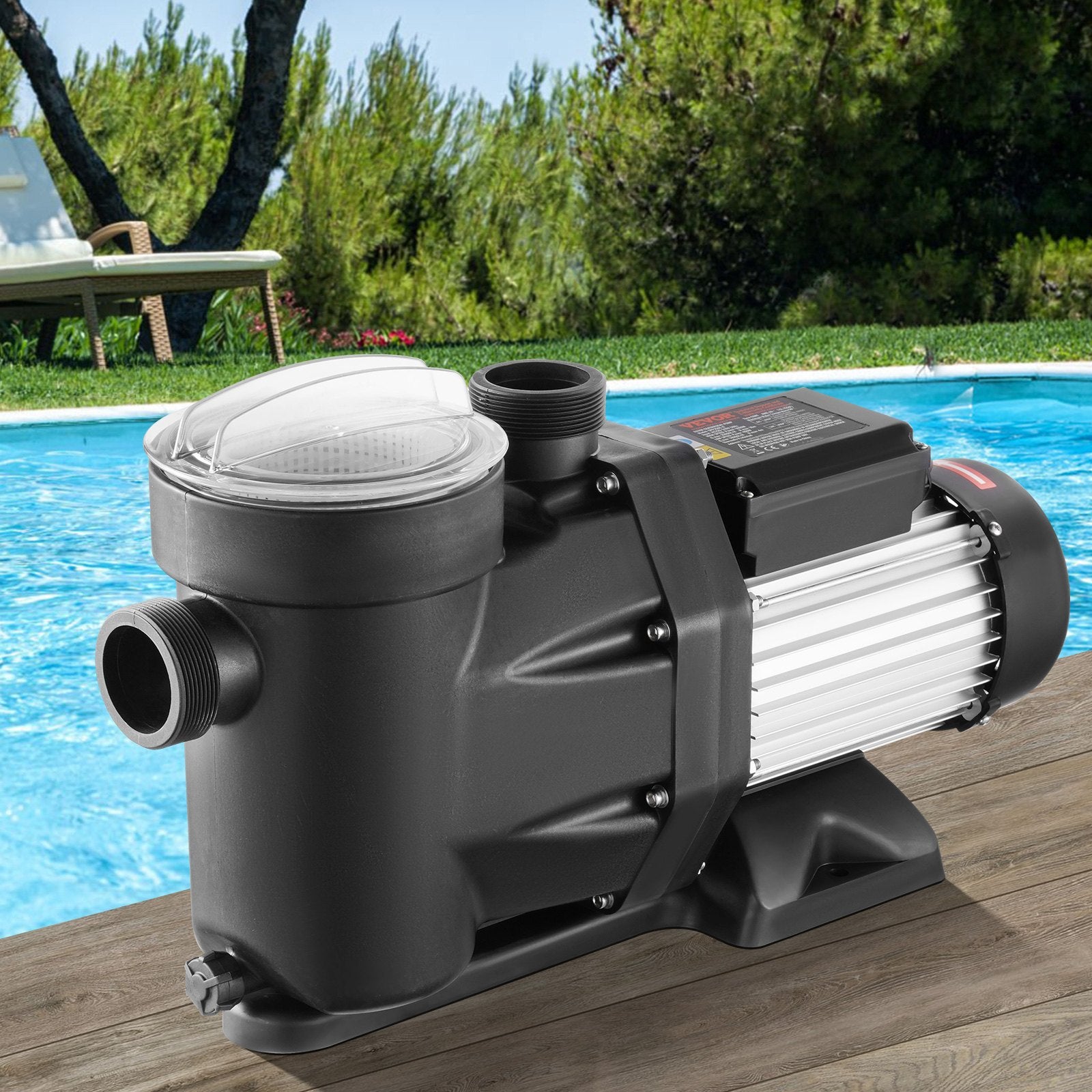 Antžeminių baseinų siurblys VEVOR SPP250E-II, 1500 W, 33000 l/val.