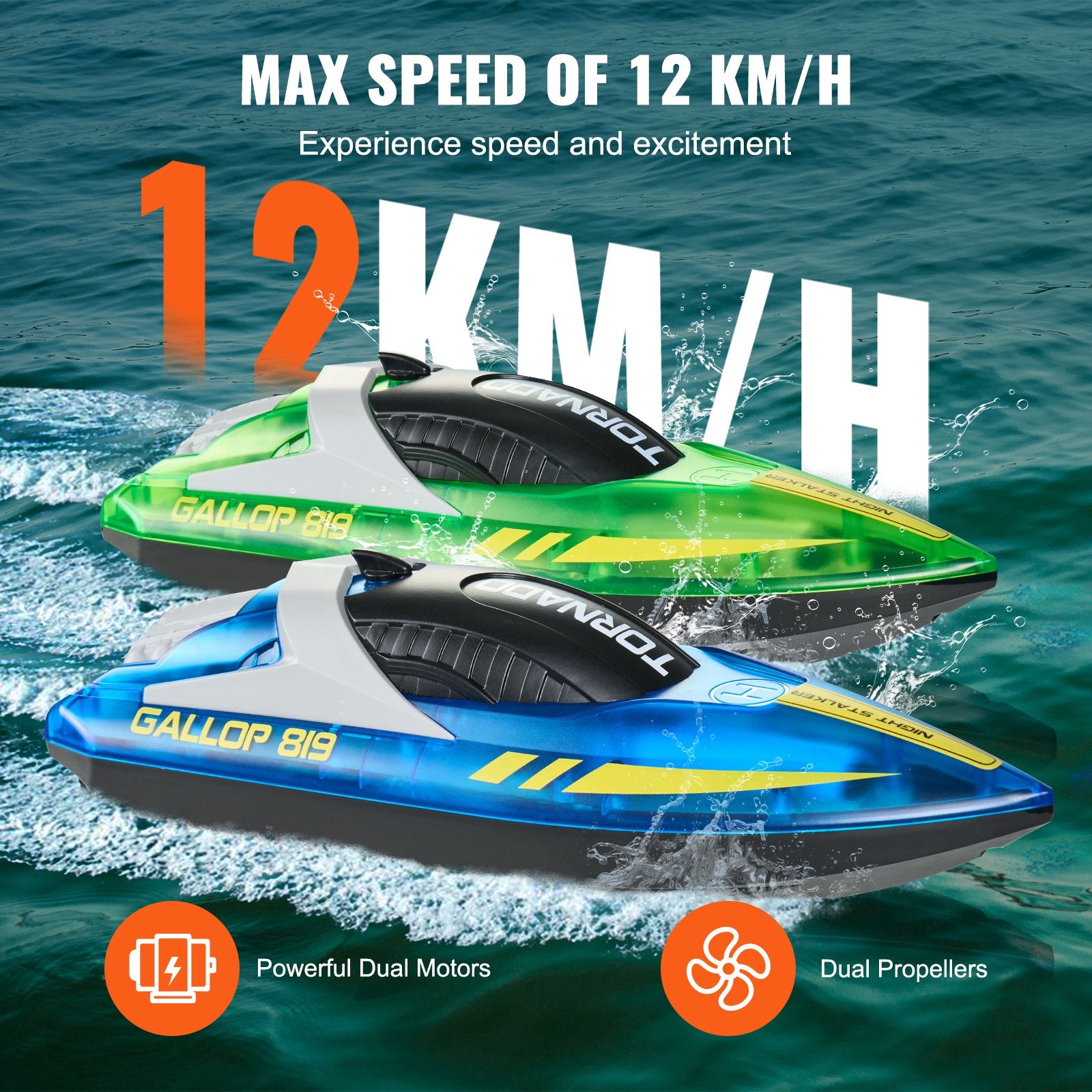 Nuotolinio valdymo valtys VEVOR HJ819 (2 vnt. rinkinys), 12 km/h