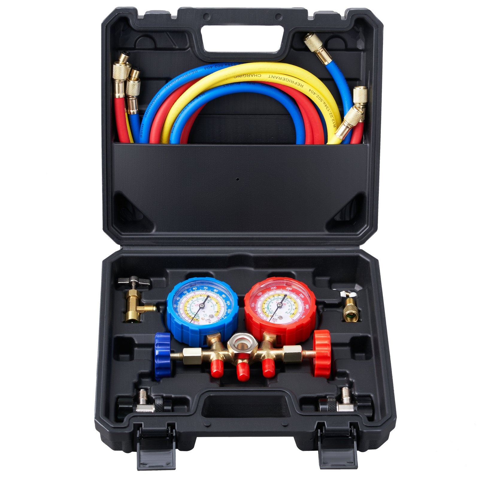 Oro kondicionavimo kolektoriaus matuoklių rinkinys VEVOR WZ--A301, skirtas R134A, R22, R12, R502 šaltnešiams