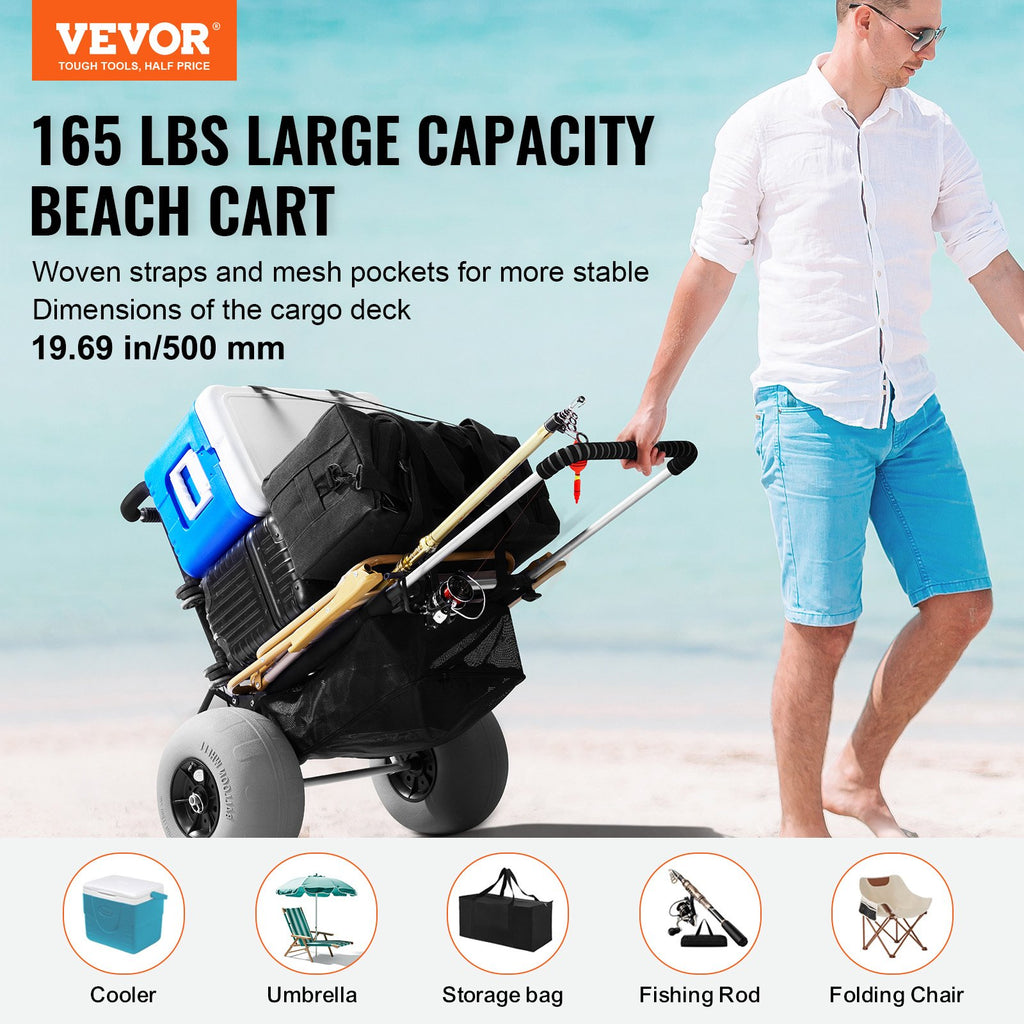 Paplūdimio vežimėlis VEVOR CGY30003T-9SIS, 75 kg keliamoji galia