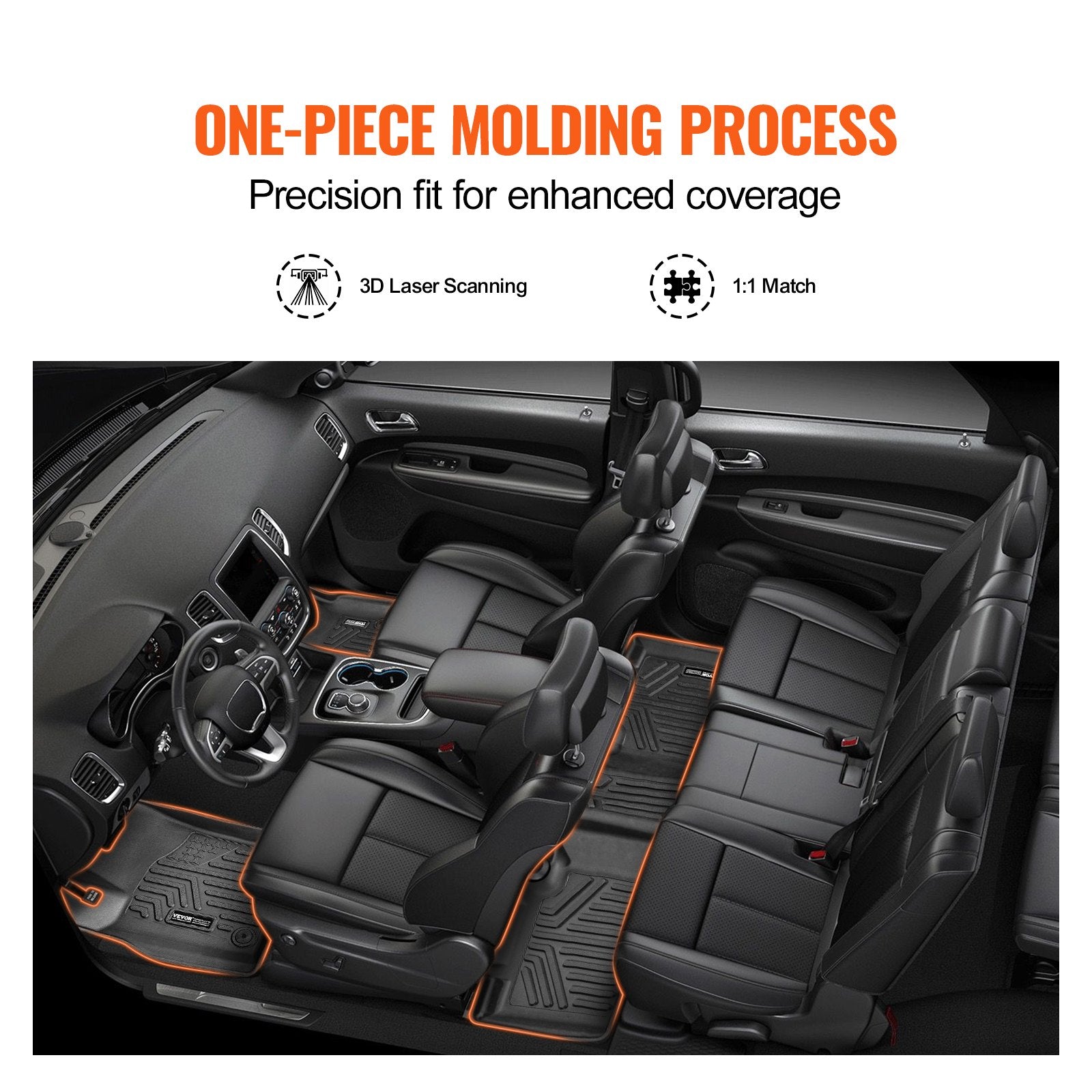 Automobiliniai kilimėliai VEVOR Dodge Durango / Jeep Grand Cherokee, TPE medžiaga
