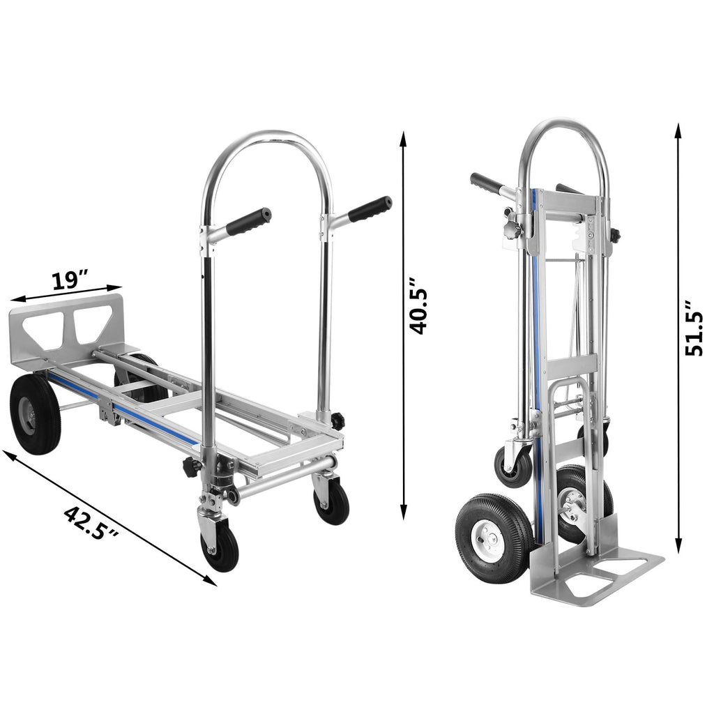 Aliuminis universalus vežimėlis VEVOR 3-in-1, 350 kg keliamoji galia