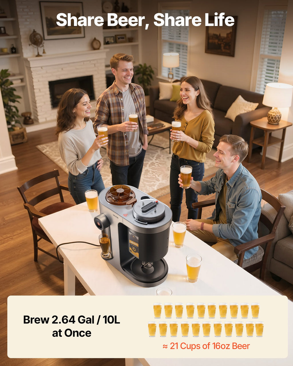 Automatinis alaus virimo aparatas VEVOR MBL-H-10A, 13 l