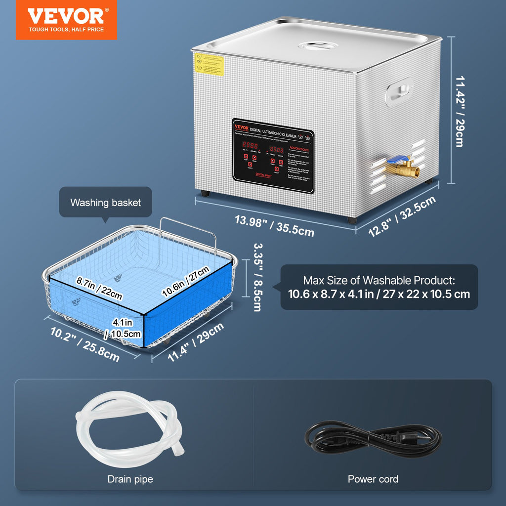 Ultragarsinė valyklė VEVOR KZ-D15, 15 l